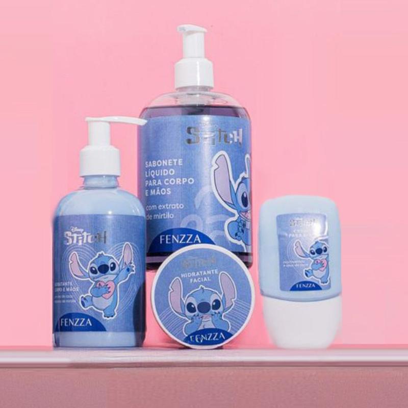 Kit De Skincare Corpo E Rosto Do Stitch Extrato De Blueberry